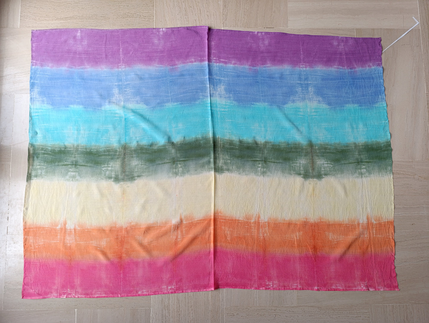 Playsilk 1601-02 , Hand dyed rainbow colors blend silk cotton