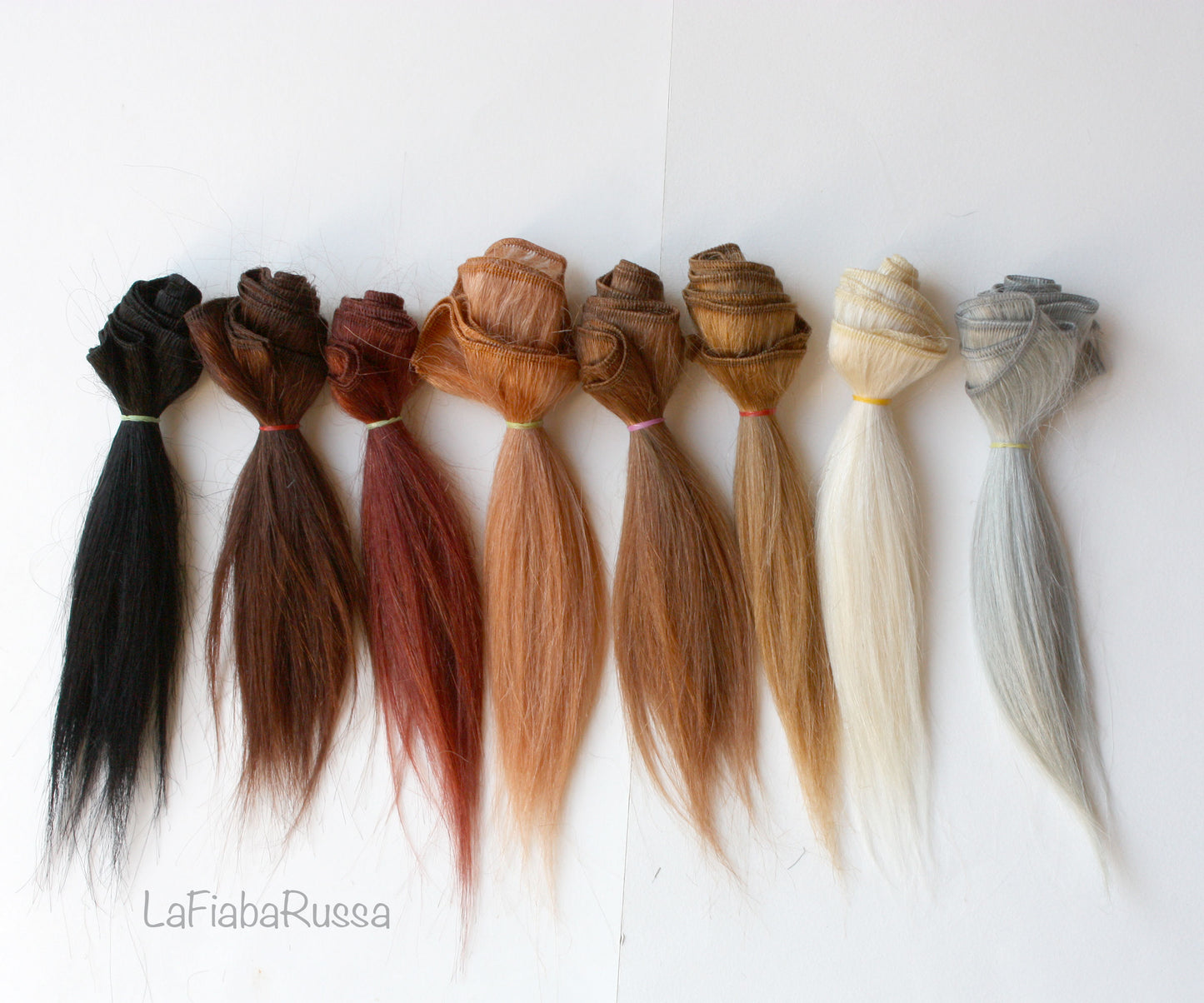Trama di capelli di bambola lisci in mohair Capelli di capra, 15 metri