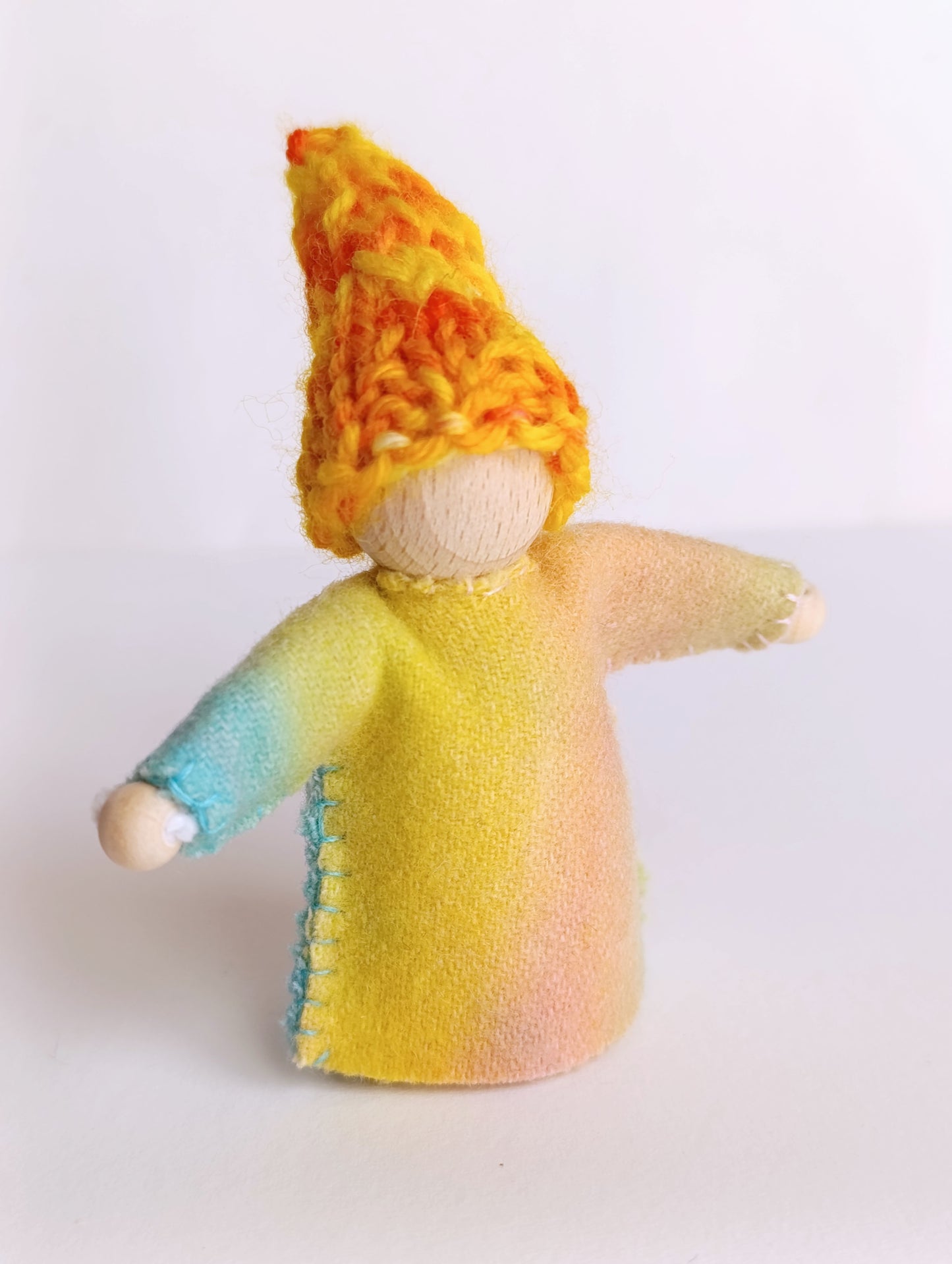 Rainbow gnome knitted hat