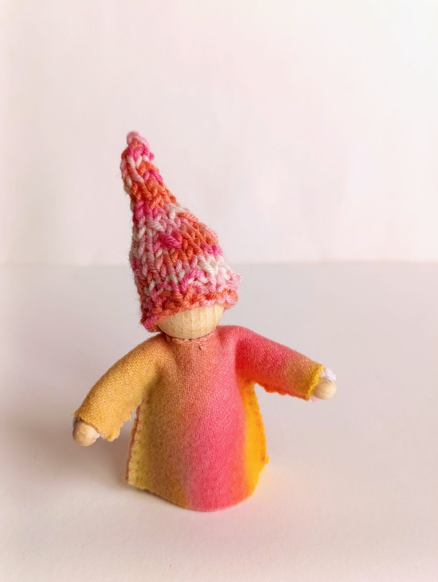 Rainbow gnome knitted hat