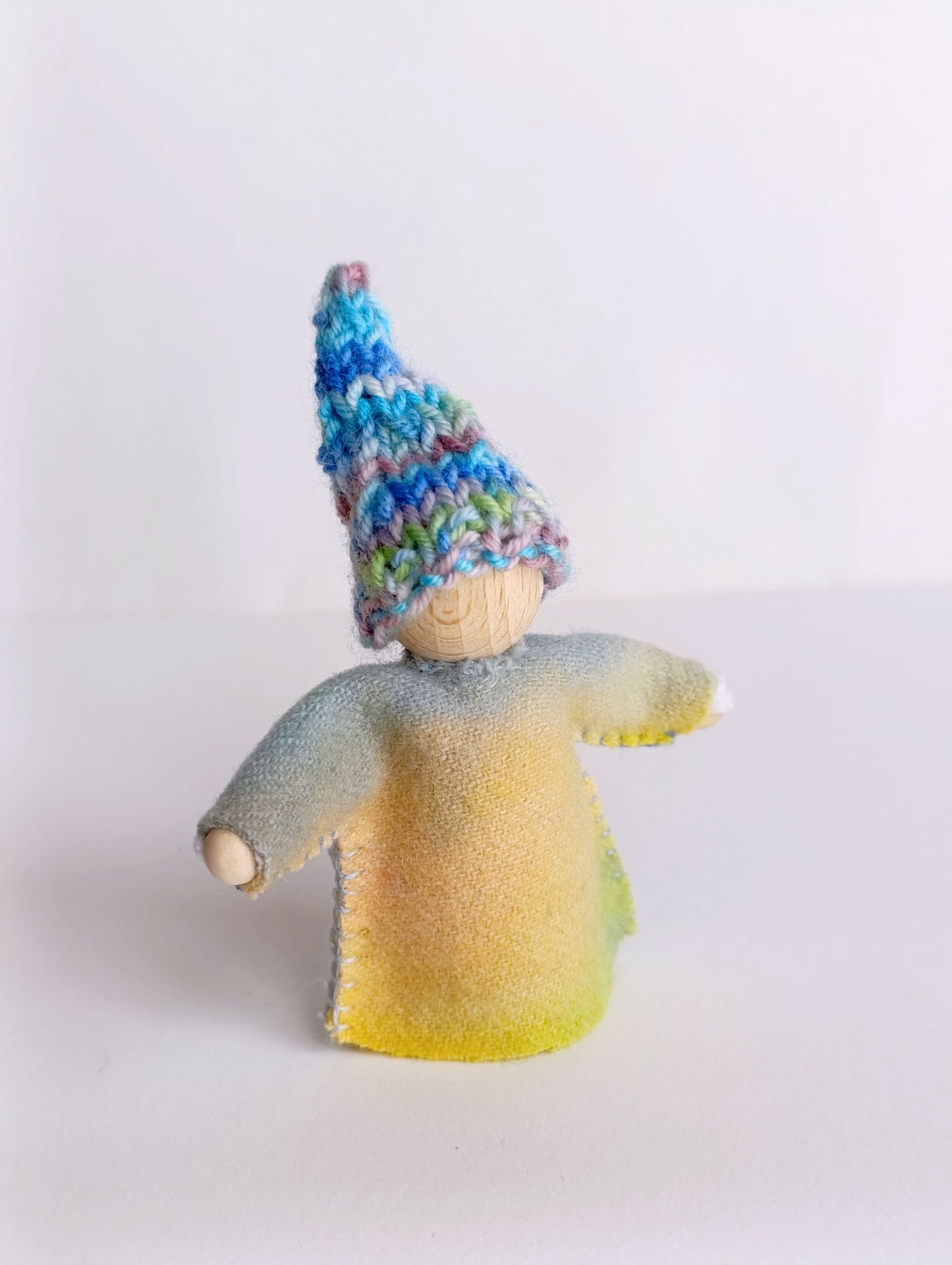Rainbow gnome knitted hat