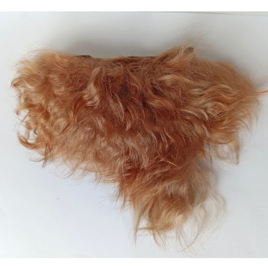 Angora mohair Peau d'agneau Poupée 13-17 cm Cheveux mèches blanc crème.