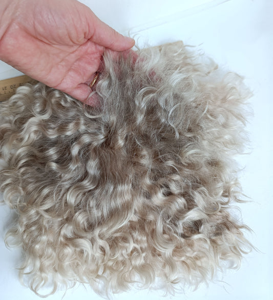 Capelli della bambola Grigio Mohair ciocche dritte lunghe 4 in Mohair pettinato per radicare Reborn blythe pullip pukifee lati. lafiabarussa fatta a mano