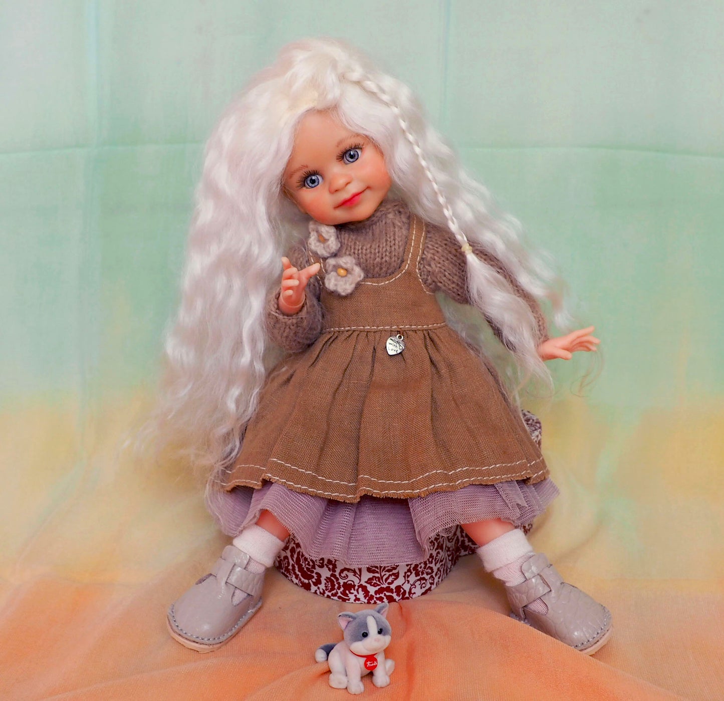 OOAK Custom collection doll Paola Reina doll cloth vinyl doll .