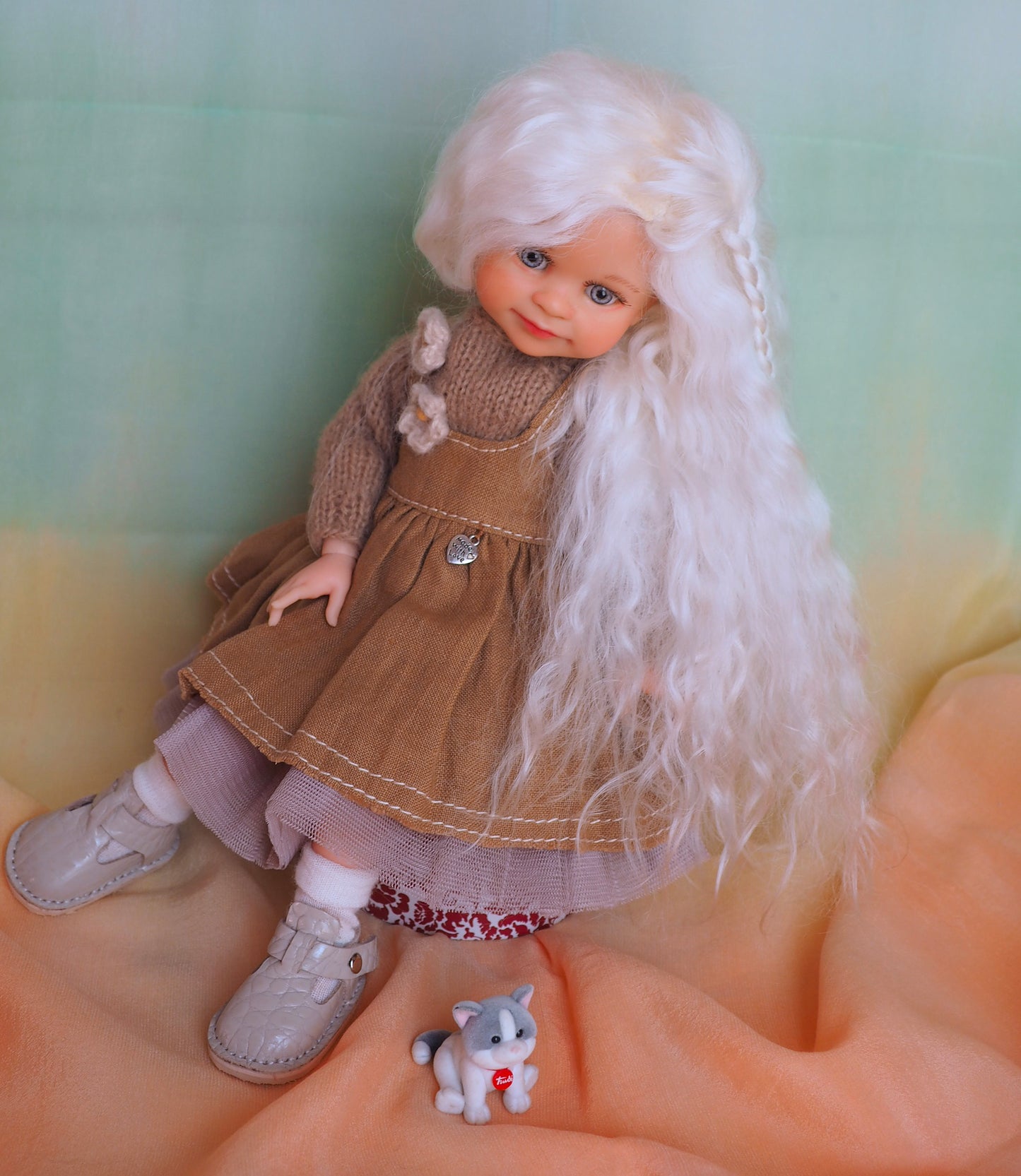 OOAK Custom collection doll Paola Reina doll cloth vinyl doll .