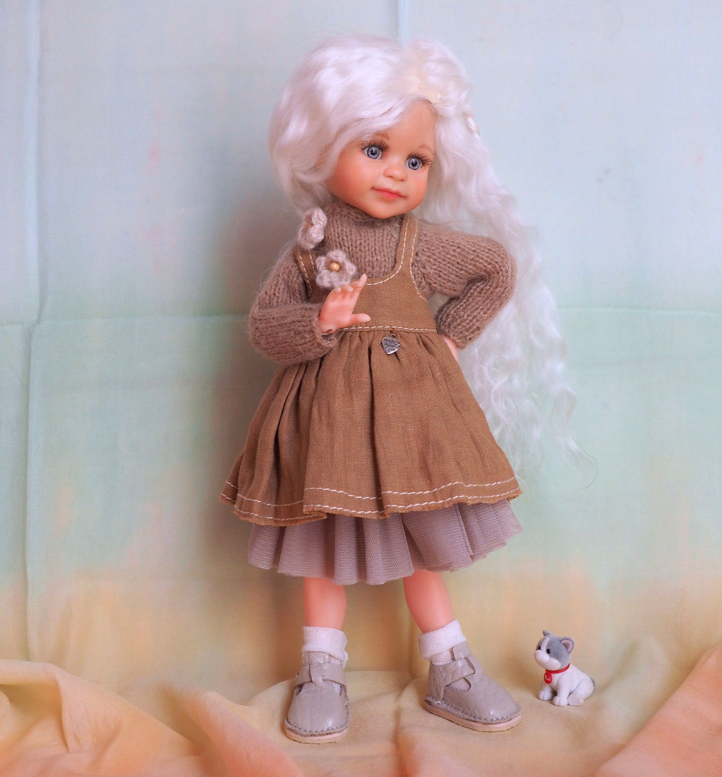 OOAK Custom collection doll Paola Reina doll cloth vinyl doll .