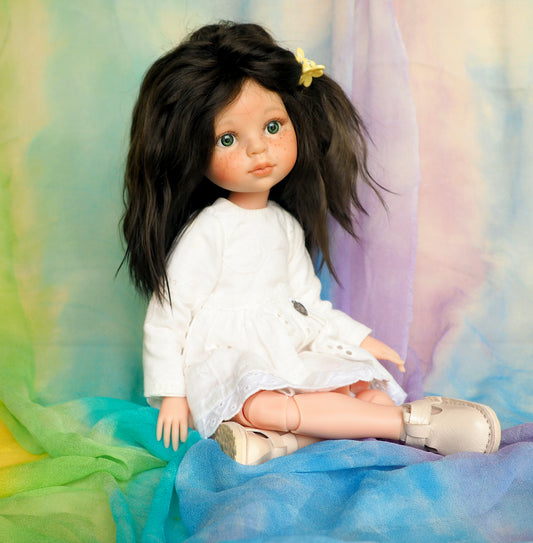 Doll Wig for Paola reina 8" dark brown .