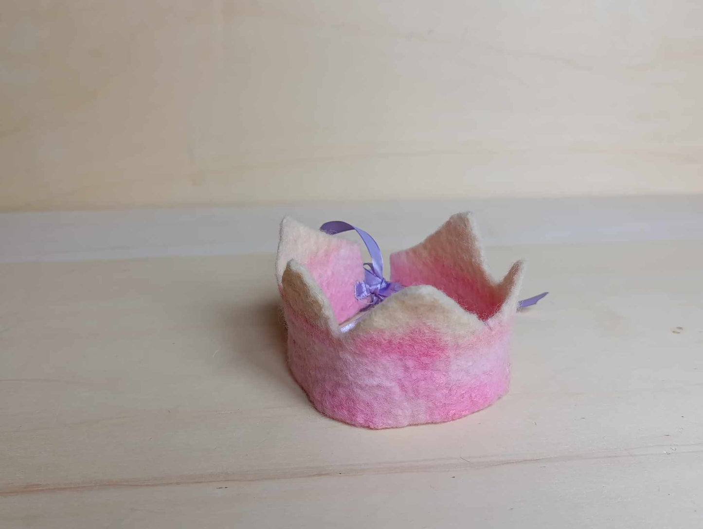 Felted crown Waldorf rainbow birthday crown pastel shades