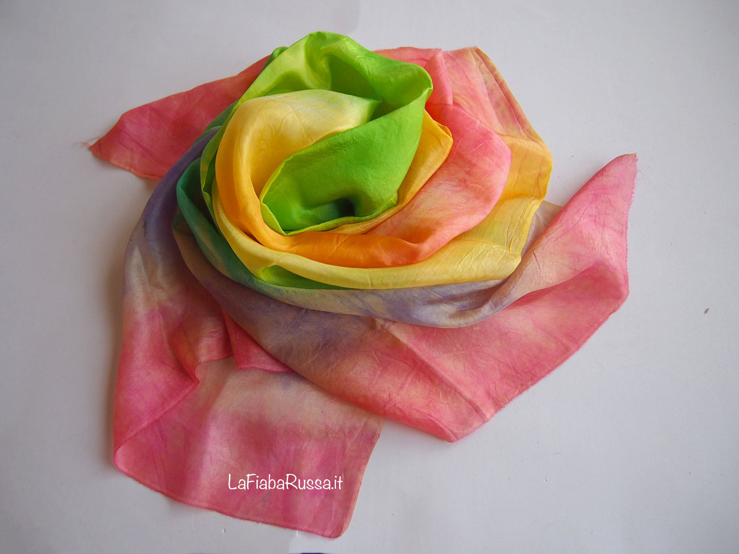 Play silk , Hand dyed rainbow colors