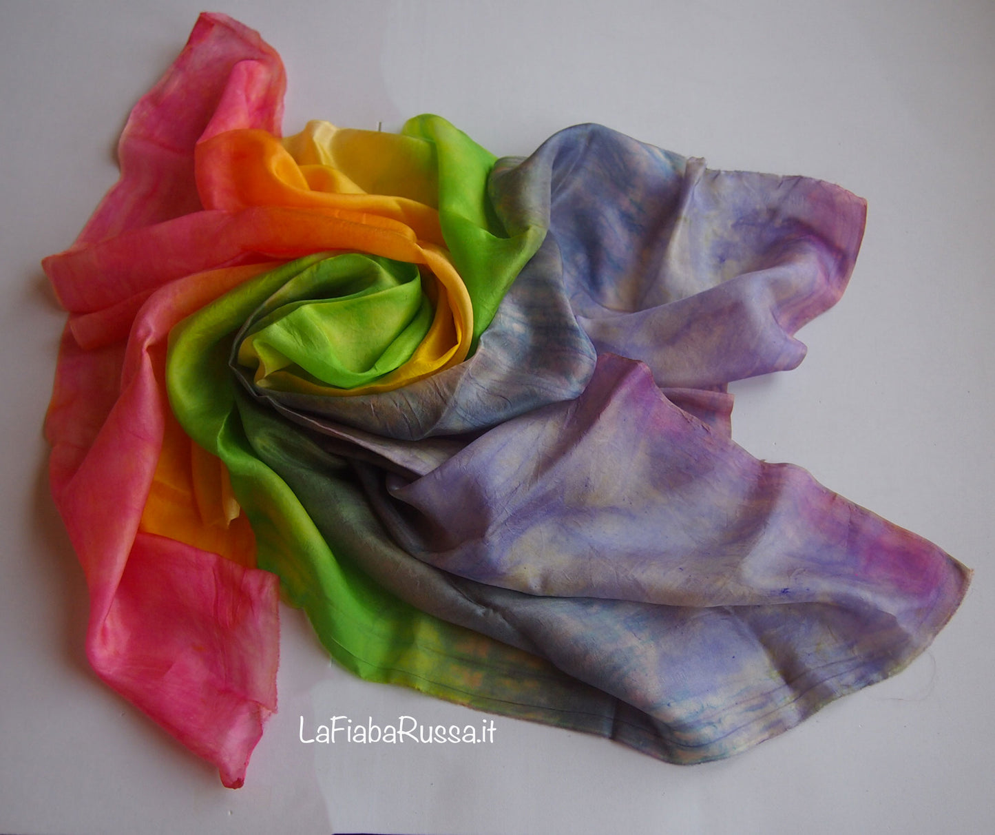 Play silk , Hand dyed rainbow colors