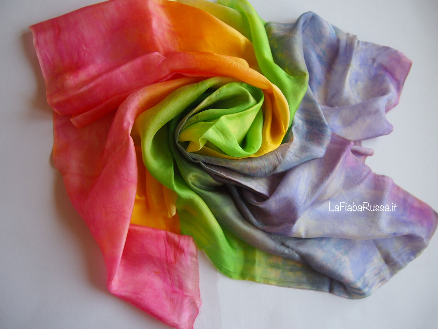 Play silk , Hand dyed rainbow colors