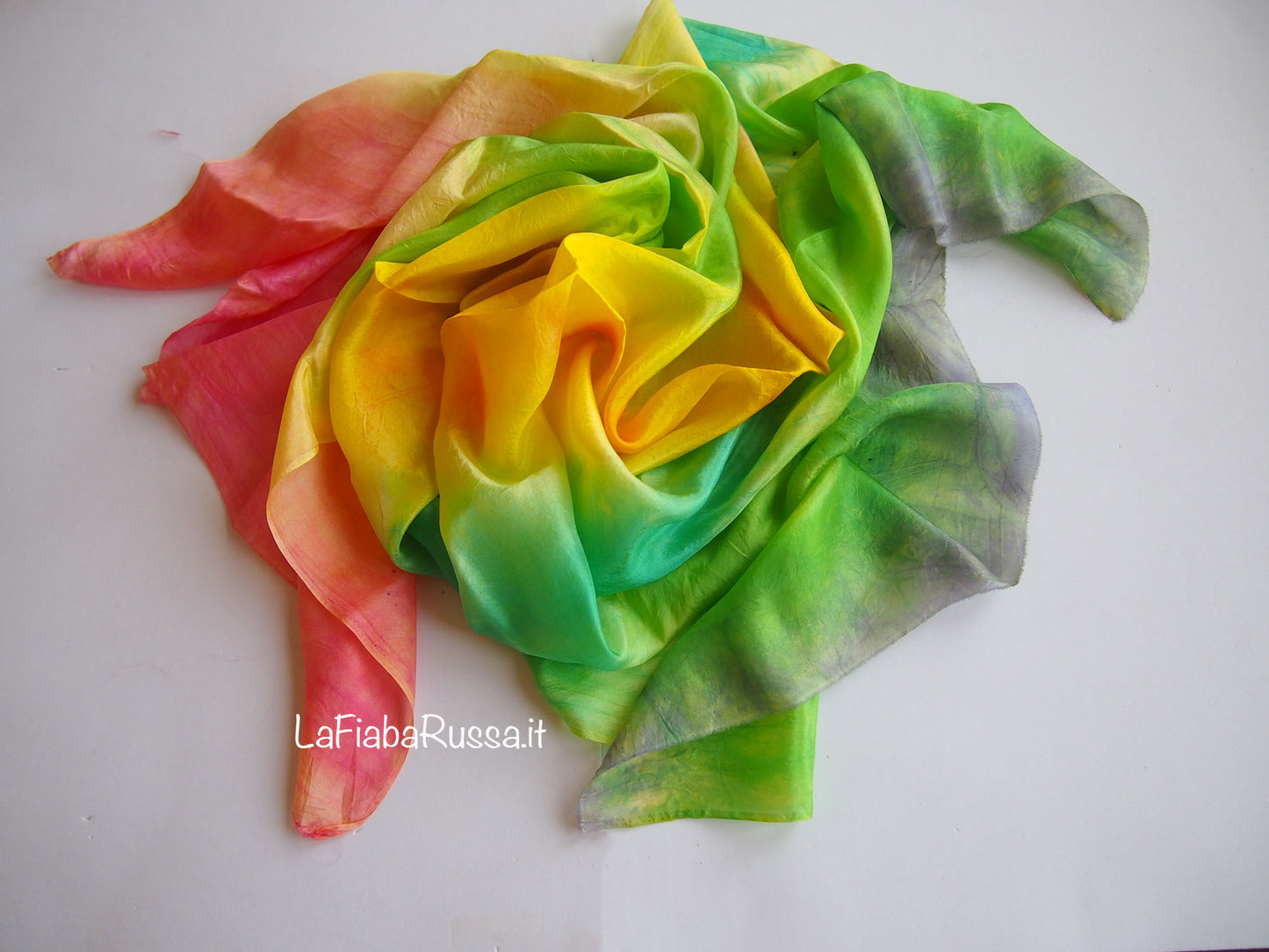 Play silk , Hand dyed rainbow colors