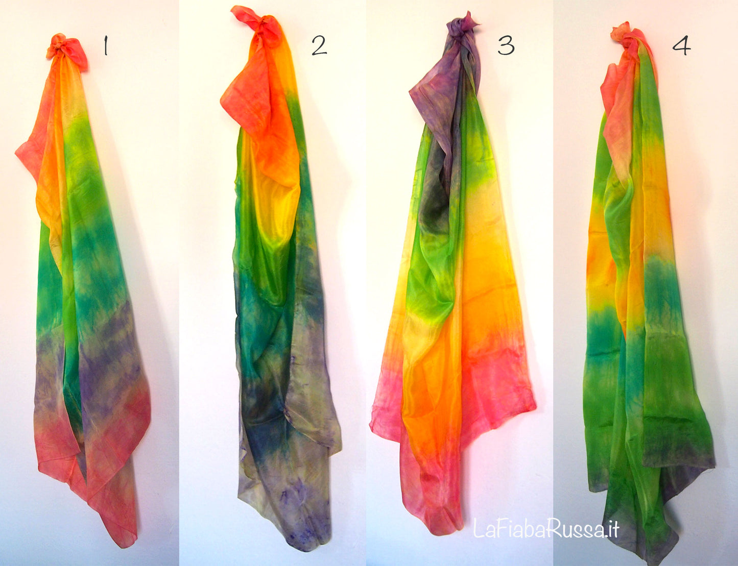 Play silk , Hand dyed rainbow colors