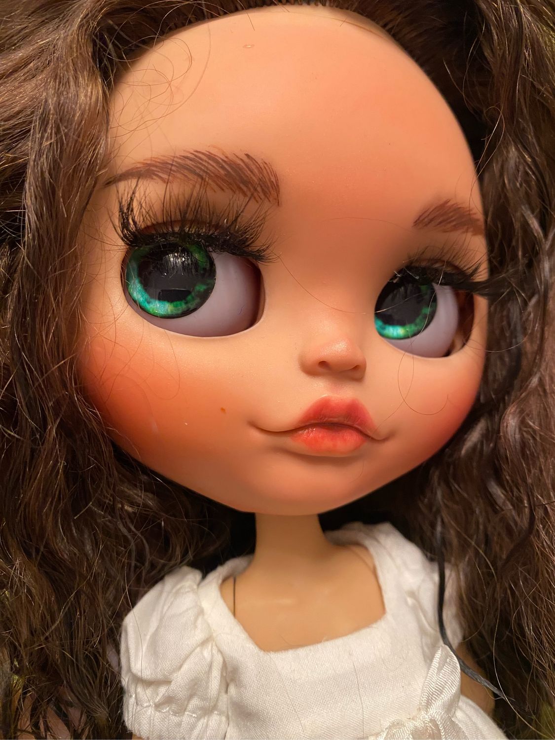 Cuir chevelu pour cheveux bouclés blythe prêt à installer base complète en résine et dôme en plastique cheveux longs bouclés