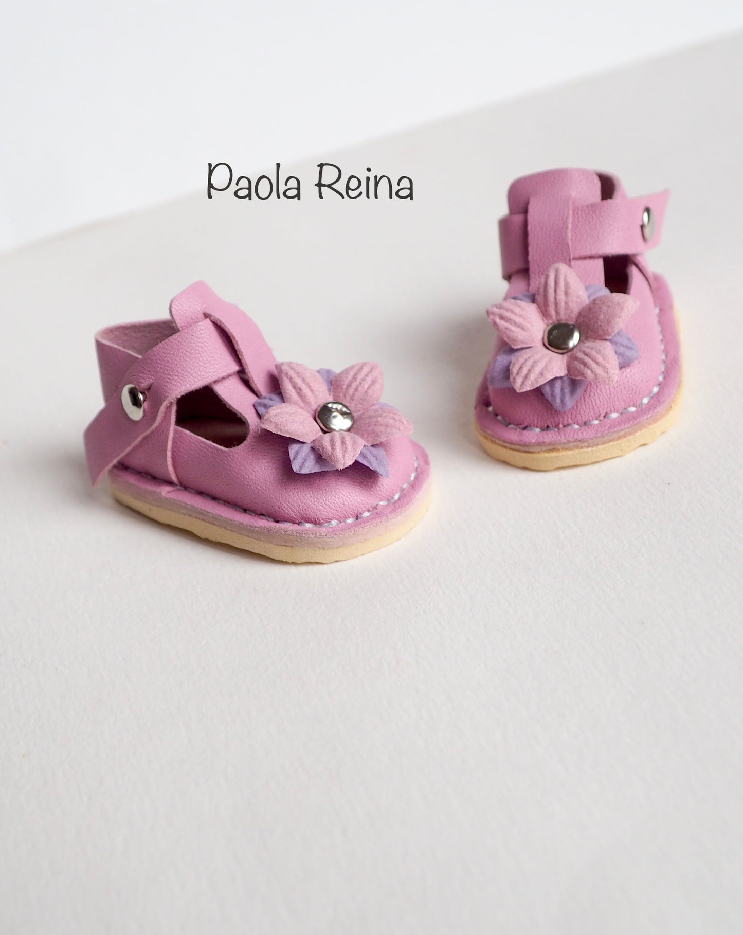 Sandals Genuine leather doll shoes 5 cm for 13 inch dolls lilac