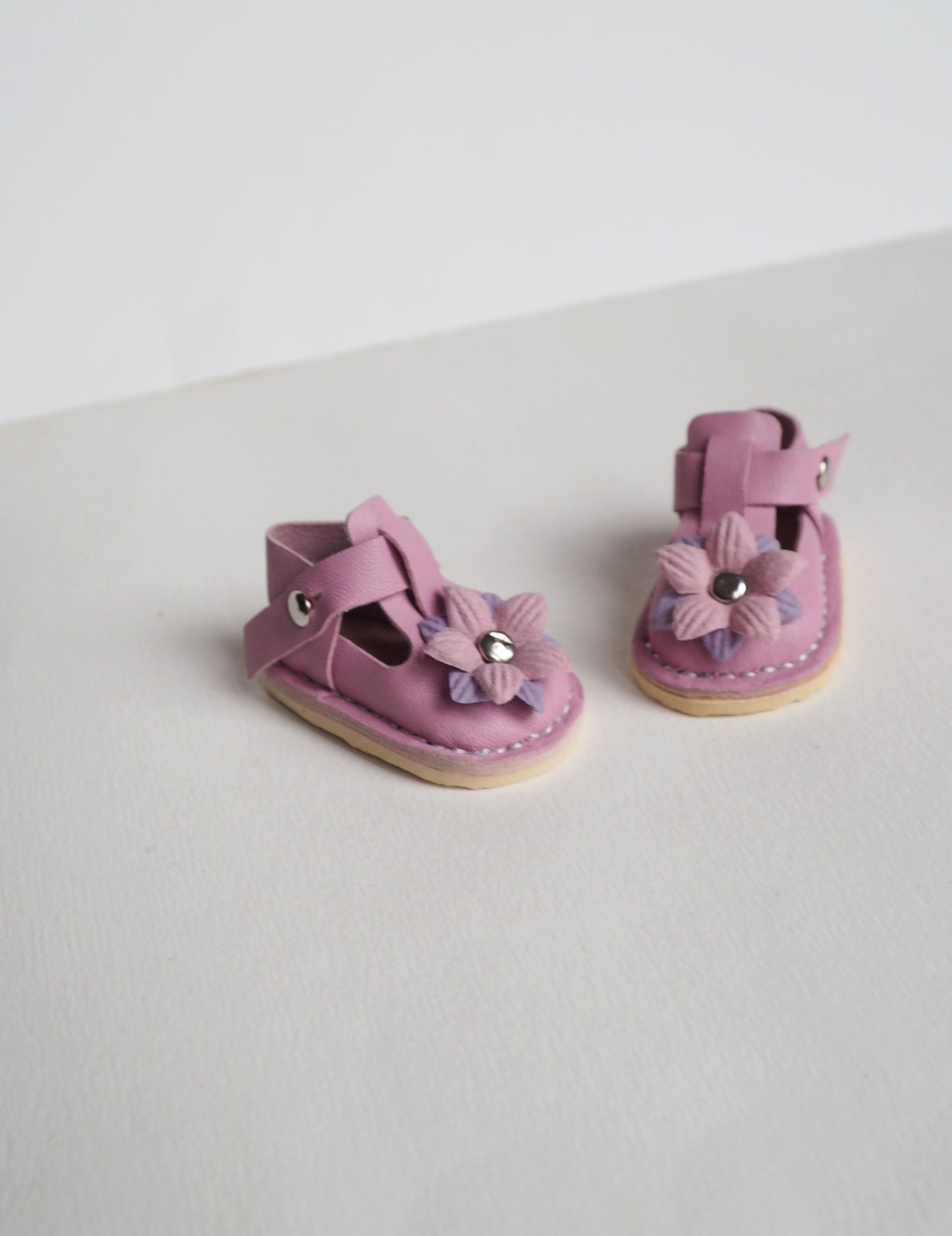 Sandals Genuine leather doll shoes 5 cm for 13 inch dolls lilac