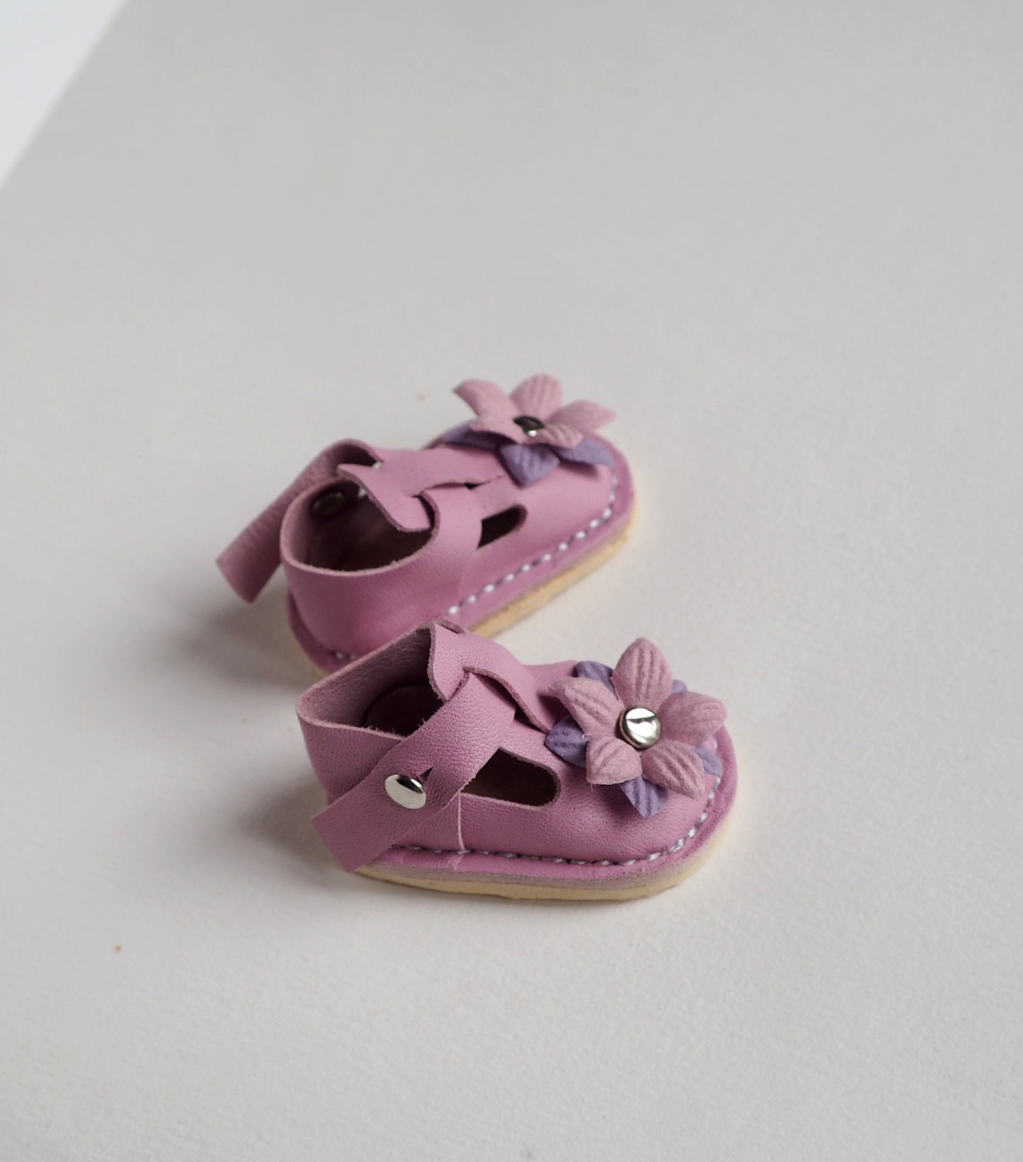 Sandals Genuine leather doll shoes 5 cm for 13 inch dolls lilac