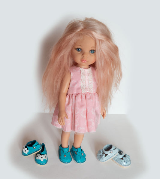 Scarpe da bambola Stivali in vera pelle 5 cm per calzature da 13 pollici, vestiti per bambole, per scarpe Paola Reina Corolle Les Cheries, 