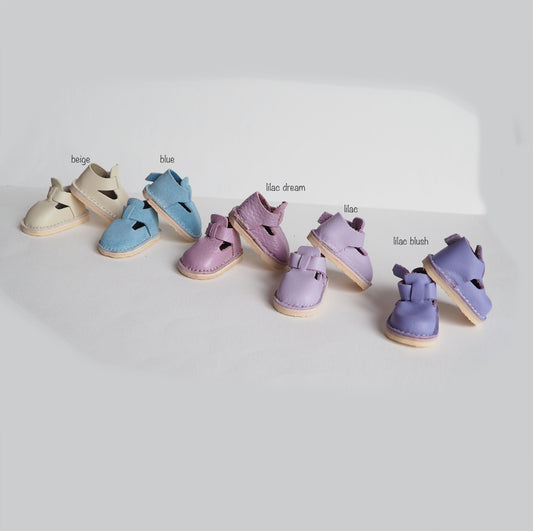 Sandals Genuine leather doll shoes 5 cm for 13 inch dolls lilac