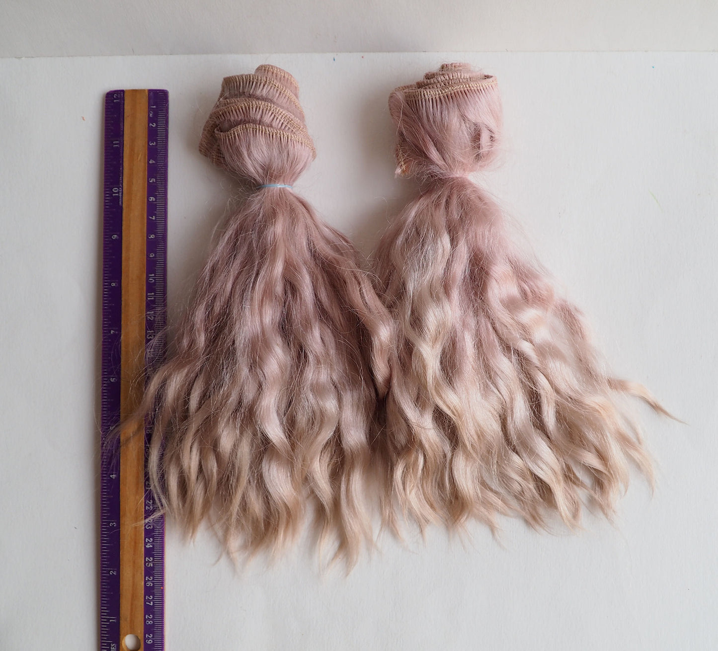 Wefted angora Mohair Doll Hair colorful shades long locks, trama di premium mohair 2 meter