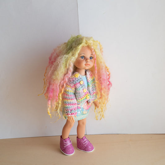 Paola Reina bambola in vinile di stoffa bambola OOAK Collezione personalizzata.