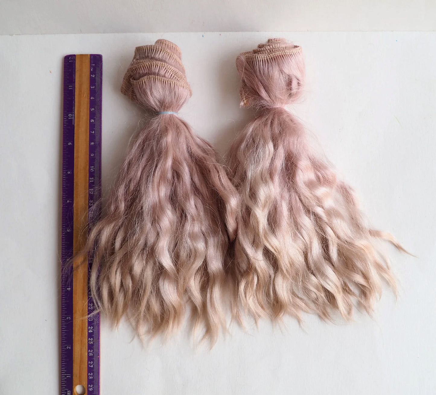 Trama di angora Mohair Doll Capelli tonalità colorate ciocche lunghe, trama di premium mohair 2 metri