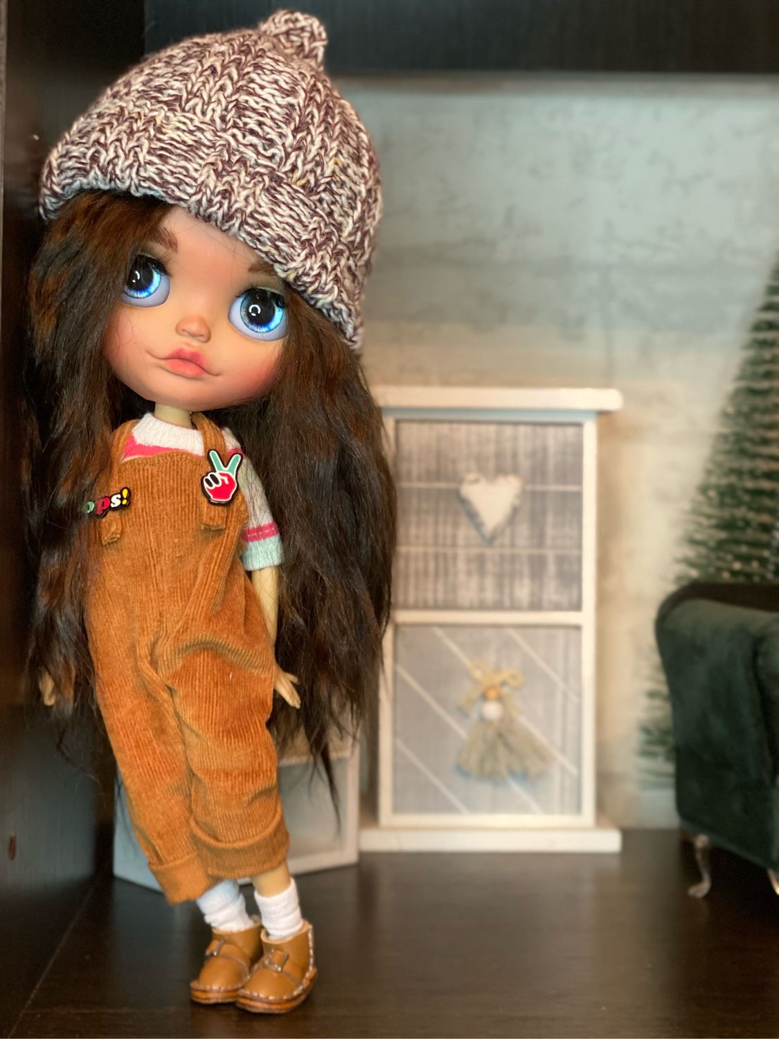 Cuir chevelu pour cheveux bouclés blythe prêt à installer base complète en résine et dôme en plastique cheveux longs bouclés