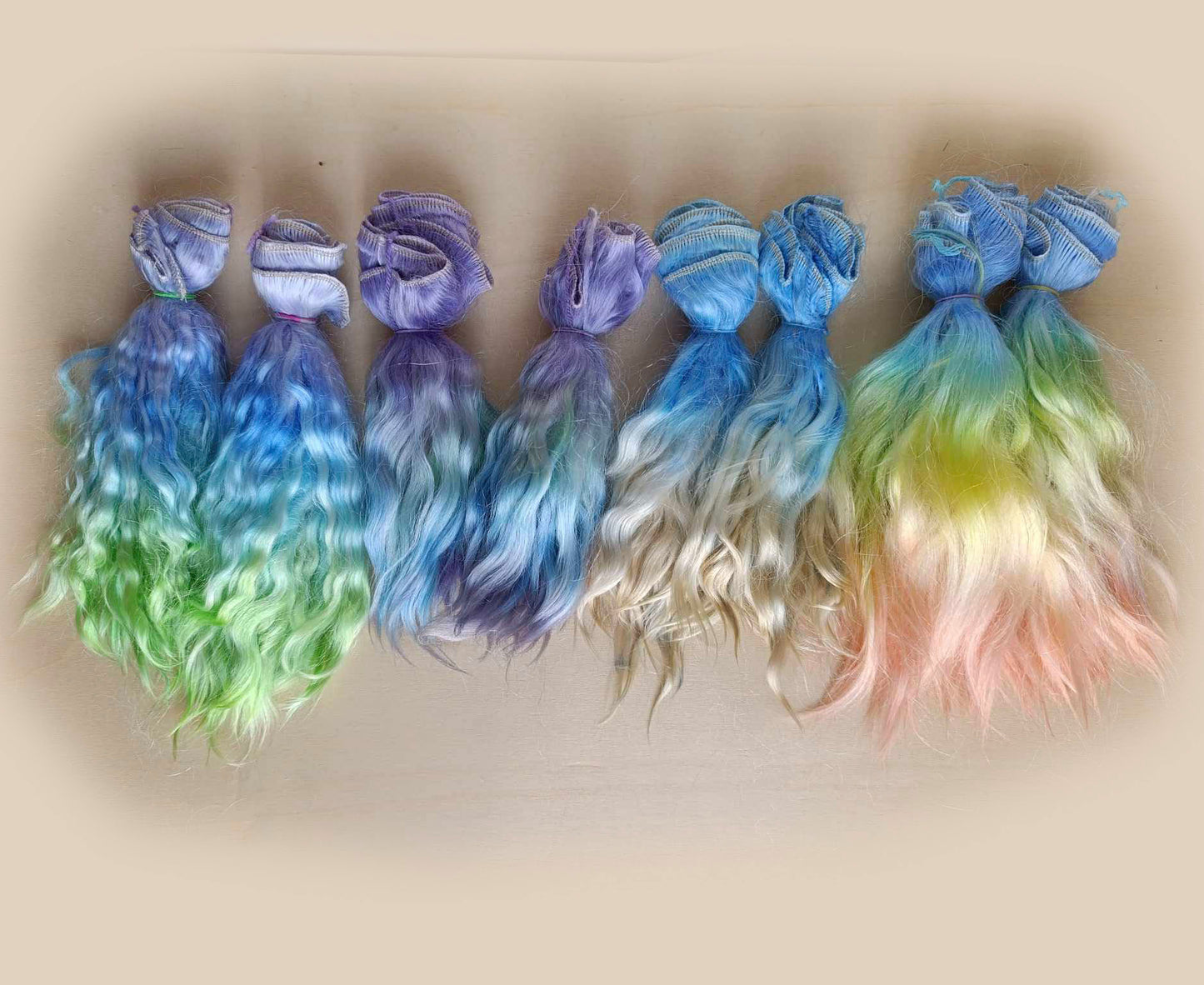 Trama di angora Mohair Doll Capelli tonalità colorate ciocche lunghe, trama di premium mohair 2 metri