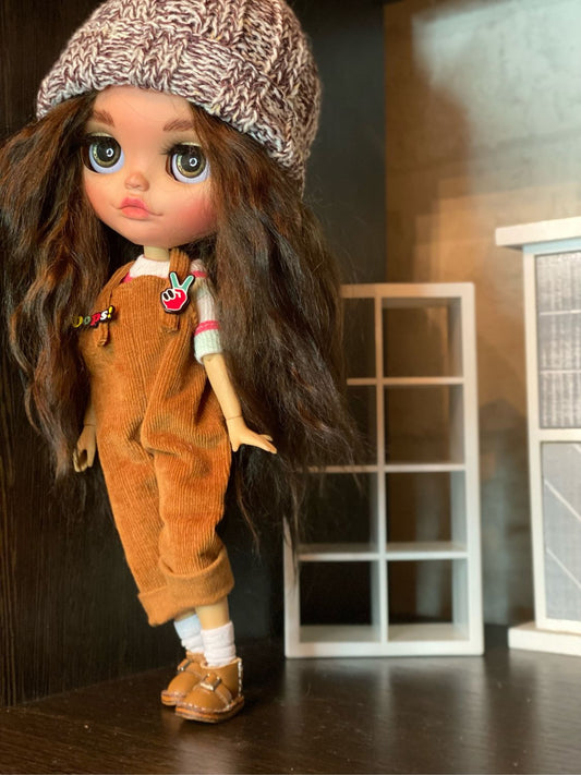 Cuir chevelu pour cheveux bouclés blythe prêt à installer base complète en résine et dôme en plastique cheveux longs bouclés